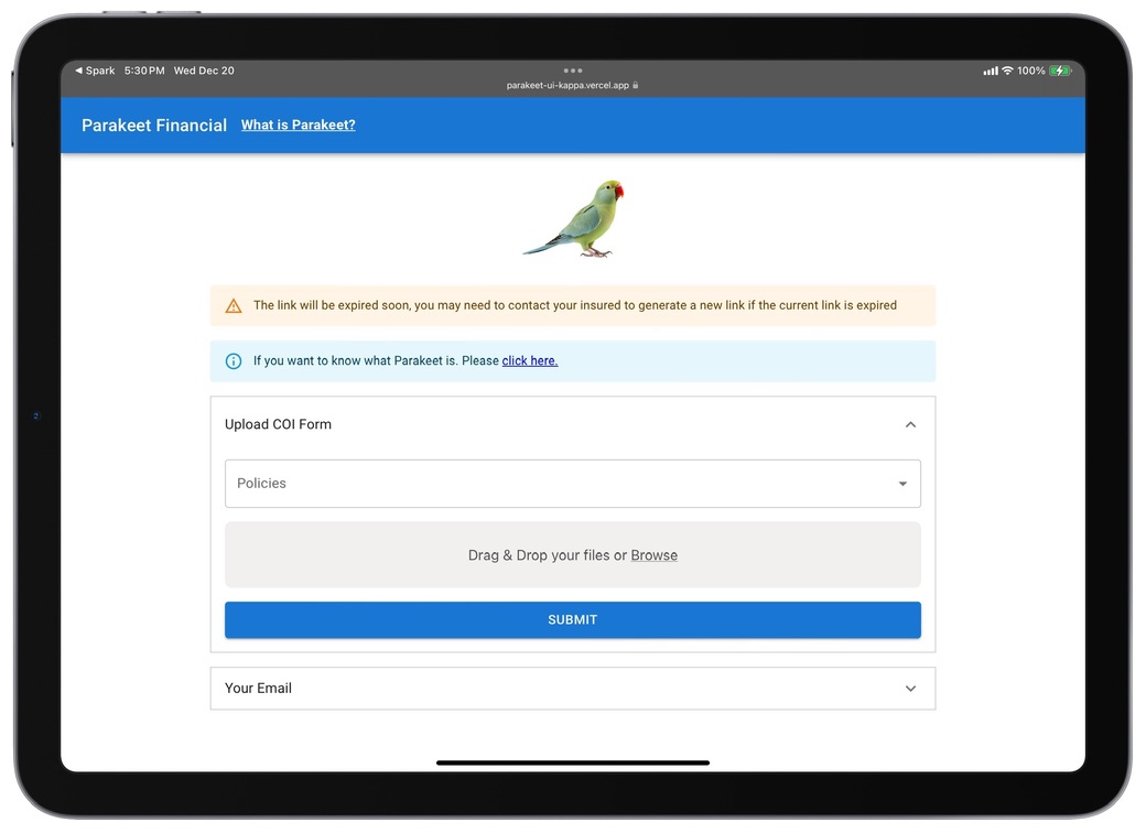 Parakeet: Risk Management Platform